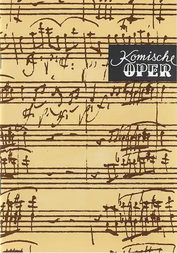 Komische Oper Berlin, Gerhard Müller, Dietrich Kaufmann: Programmheft 1. SINFONIEKONZERT DES ORCHESTERS DER  KOMISCHEN OPER 22. September 1994 Spielzeit 1994 / 95. 