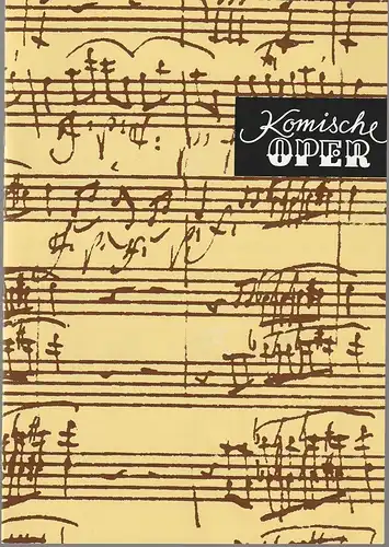 Komische Oper Berlin,  Albert Kost, Joachim Großkreutz: Programmheft 5. SINFONIEKONZERT DES ORCHESTERS DER  KOMISCHEN OPER 15. Februr 1996 Spielzeit 1995 / 96. 