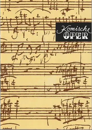 Komische Oper Berlin, Albert Kost Hans-Jochen Genzel: Programmheft NEUJAHRSKONZERT 1996 / 97  DES ORCHESTERS DER  KOMISCHEN OPER 29. Dezember 1996 / 1. Januar 1997. 