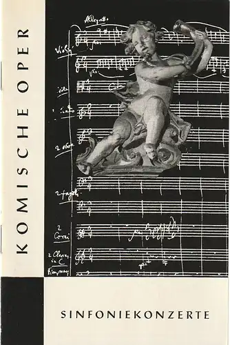 Komische Oper, Martin Vogler, Dietrich Kaufmann, Hildegard Jäckel ( Fotos ): Programmheft 1. SINFONIEKONZERT  DES ORCHESTERS DER  KOMISCHEN OPER 9. Oktober 1959 Spielzeit 1959 / 60. 