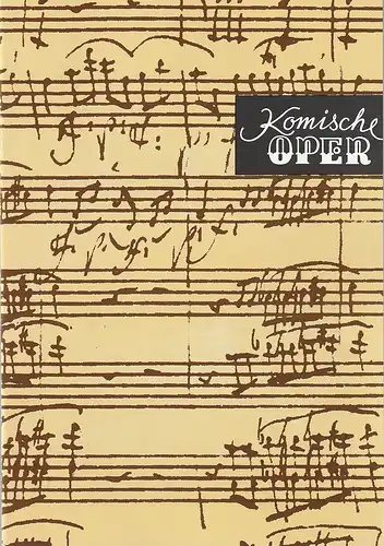 Komische Oper Berlin, Gerhard Müller: Programmheft 3. SINFONIEKONZERT 2. Dezember 1993 Spielzeit 1993 / 94. 