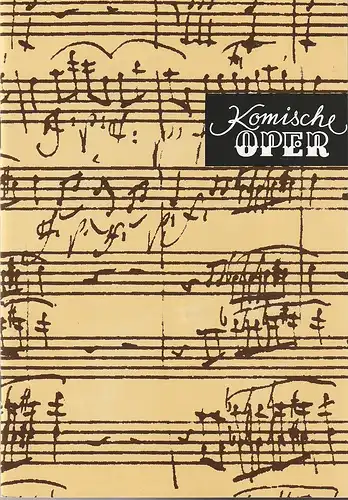 Komische Oper Berlin, Gerhard Müller: Programmheft 8. SINFONIEKONZERT 17. Juni 1993 Spielzeit 1992 / 93. 