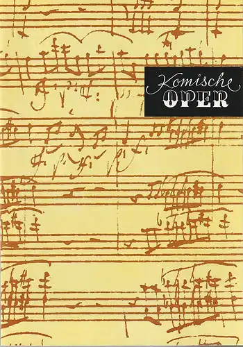 Komische Oper Berlin, Gerhard Müller: Programmheft LIEDERABEND 11. November 1992 Spielzeit 1992 / 93. 