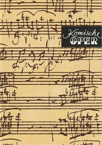 Komische Oper Berlin, Gerhard Müller: Programmheft 3. SINFONIEKONZERT 12. November 1992 Spielzeit 1992 / 93. 