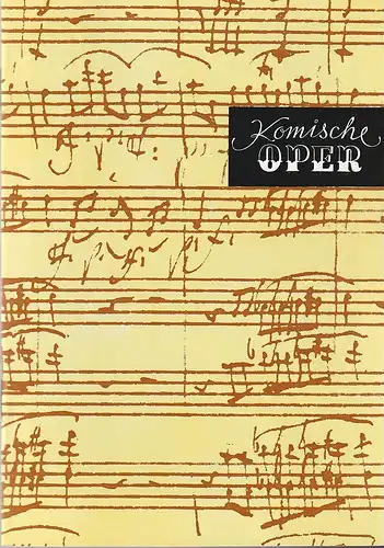 Komische Oper Berlin, Gerhard Müller: Programmheft 6. SINFONIEKONZERT 19. März 1992 Spielzeit 1991 / 92. 