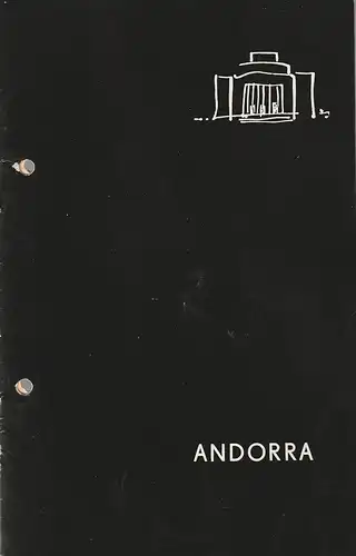 Volksbühne am Luxemburgplatz, Karl Halan, Birgit Meißel: Programmheft Max Frisch ANDORRA Premiere Februar 1966 Spielzeit 1965 / 66 Heft 3. 