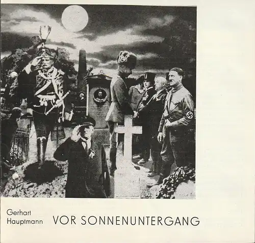 Volkstheater Rostock DDR, Ekkehard Prophet, Christine Gundlach, Wolfgang Holz: Programmheft Gerhart Hauptmann VOR SONNENUNTERGANG  Premiere 3. Oktober 1987 Spielzeit 1987 / 88. 