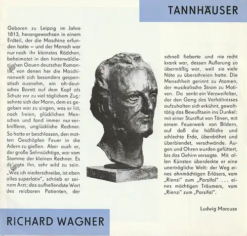 Volkstheater Rostock DDR, Ekkehard Prophet, Ingrid Donnerhack, Wolfgang Holz: Programmheft Richard Wagner TANNHÄUSER UND DER SÄNGERKRIEG AUF DER WARTBURG Premiere 29. April 1988 Spielzeit 1987 / 88. 