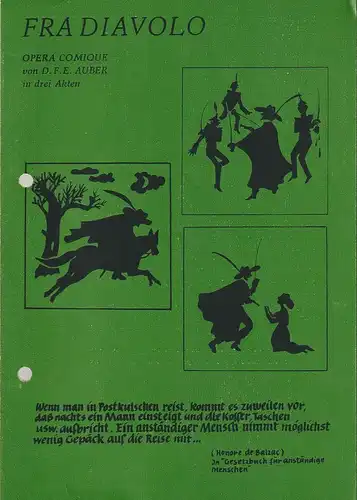 Volkstheater Halberstadt, Hans-Hermann Krug, Susanne Schering: Programmheft Daniel Francois Esprit Auber FRA DIAVOLO oder DAS GASTHAUS BEI TERRACINA Premiere 1. + 3. Juni 1984 Spielzeit 1983 / 84 Heft 10. 