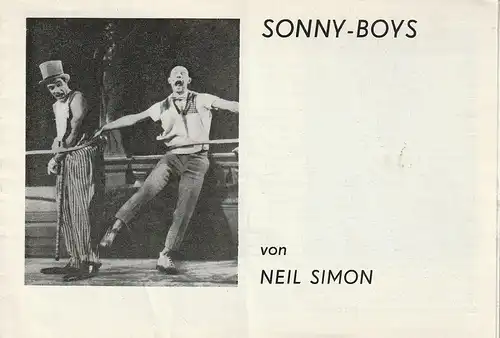 Bühnen der Stadt Magdeburg - Maxim Gorki -,Karl Schneider, Marianne Janietz, Michael Klein: Programmheft Neil Simon SONNY - BOYS  16 / 22 September 1984 Kammerspiele Spielzeit 1984 / 85 Heft 1 ( The sunshine Boys ). 