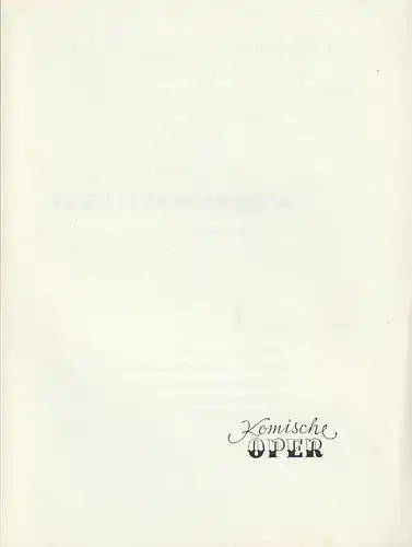 Komische Oper Berlin: Programmheft Robert Schumann SPANISCHES LIEDERSPIEL / Johannes Brahms QUARTETTE 25. März 1974 Komische Oper Spielzeit 1973 / 74. 