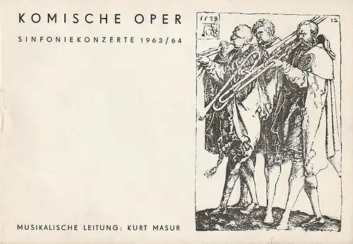 Komische Oper Berlin, Dietrich Kaufmann: Programmheft KOMISCHE OPER Berlin SINFONIEKONZERTE 1963 / 64. 