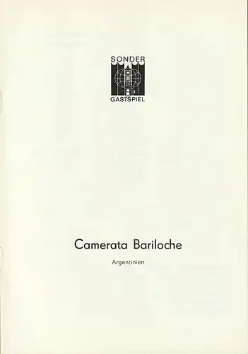 Berliner Festtage, Gerhard Müller, Enrique Shore ( Fotos ): Programmheft CAMERATA BARILOCHE 17. November 1986 Komische Oper Berlin. 