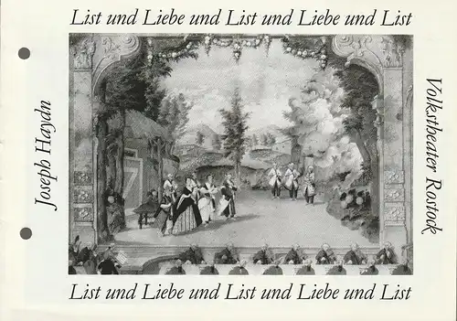 Volkstheater Rostock Deutsche Demokratische Republik, Ingrid Donnerhack, Wolfgang Holz: Programmheft Joseph Haydn LIST UND LIEBE Premiere 25. April 1986 Ernst-Barlach-Theater Güstrow  91. Spielzeit 1985 / 86. 