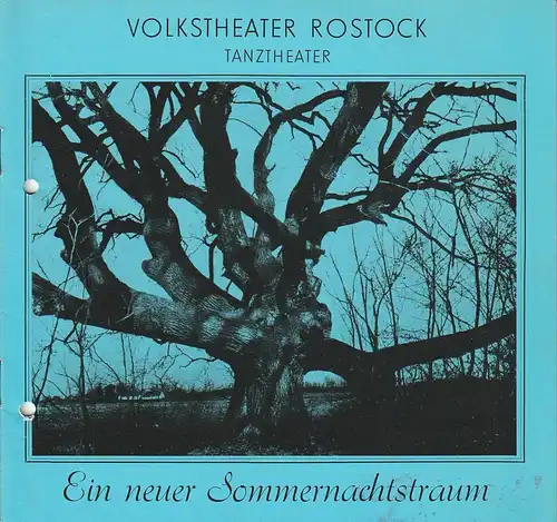 Volkstheater Rostock DDR, Hanns Anselm Perten, Annegret Ernst: Programmheft EIN NEUER SOMMERNACHTSTRAUM Premiere 19. Oktober 1984 Spielzeit 1983 / 84. 