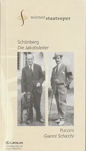 Wiener Staatsoper, Ioan Holender, Christoph Wagner-Trenkwitz, Margarete Arnold, Frank Piontek, Almut Seifert: Programmheft DIE JAKOBSLEITER / GIANNI SCHICCHI Premiere 2. Oktober 2000 Saison 2000 / 2001. 