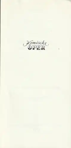 Komische Oper Berlin, Gerhard Müller: Programmheft MATINEE ZOLTAN KODALY ZUM 100. GEBURTSTAG 19. Dezember 1982 Foyer Komische Oper Spielzeit 1982 / 83. 