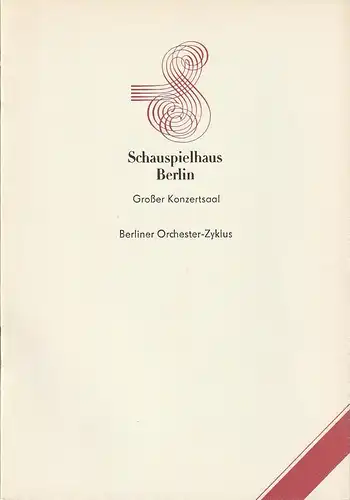 Schauspielhaus Berlin, Hans Lessing, Gerhard Müller, Margit Thalheim, Rudolf Grüttner: Programmheft ANTIGONE DES SOPHOKLES  18. November 1985 Schauspielhaus Berlin  Großer Konzertsaal Konzertsaison 1985 / 86. 