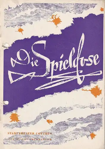 Stadttheater Cottbus, Manfred Wedlich: Programmheft Robert Hanell DIE SPIELDOSE Premiere 9. September 1959 Spielzeit 1959 / 60 Heft 4. 