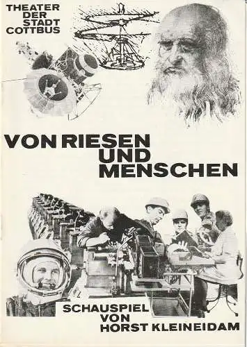 Theater der Stadt Cottbus, Ursula Fröhlich, Monika Runge, Walter Böhm: Programmheft Horst Kleineidam VON RIESEN UND MENSCHEN Premiere 20. September 1969 Spielzeit 1969 / 70 Nr. 2. 