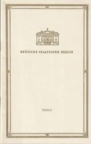 Deutsche Staatsoper Berlin, Günter Rimkus: Programmheft Giacomo Puccini TOSCA 4. März 1958. 