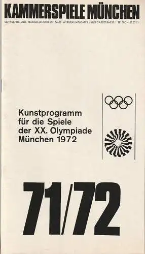 Münchner Kammerspiele, August Everding, Wolfgang Zimmermann, Hildegard Steinmetz ( Fotos ), Yvonne Sturzenegger, Klaus Kemetmüller: Programmheft Uraufführung Rolf Hochhuth DIE HEBAMME 4. Mai 1972 Spielzeit 1971 / 72 Heft 6. 