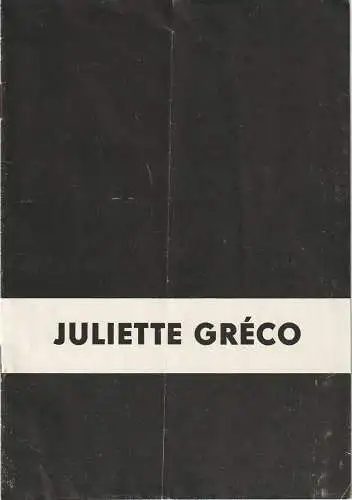 Friedrichstadt-Palast Berlin, Wolfgang E. Struck, Wolfgang Tilgner, Eva Senger, Friedrichstadtpalast: Programmheft JULIETTE GRECO 8. Februar 1968 Heft 3 / 1968. 