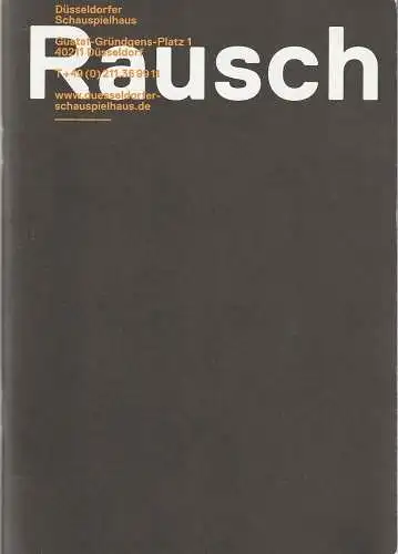 Düsseldorfer Schauspielhaus, Neue Schauspiel GmbH, Staffan Valdemar Horn, Jens Hillje, Marie Milbacher, Julia Turbahn: Programmheft Uraufführung Falk Richter / Annouk van Dijk RAUSCH 14. April 2012. 