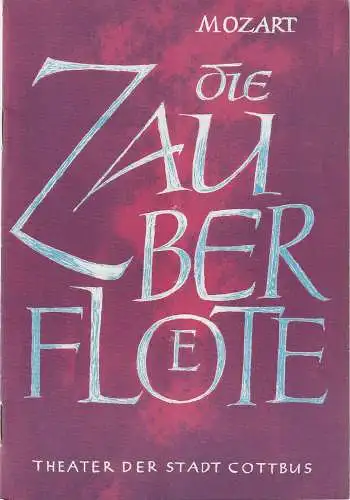 Theater der Stadt Cottbus, Herbert Keller, Horst Koschel: Programmheft Wolfgang Amadeus Mozart DIE ZAUBERFLÖTE Premiere 20. Februar 1965 Spielzeit 1964 / 65 Heft 11. 