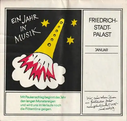 Friedrichstadtpalast, Wolfgang E. Struck, Wolfgang Tilgner, Bernd Gahlow, Thomas Schleusing: Programmheft EIN JAHR IN MUSIK  Programmvorschau Friedrichstadtpalast 1976. 