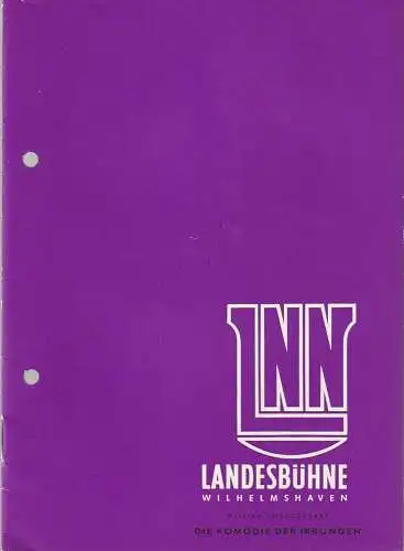 Landesbühne Niedersachsen Nord Wilhelmshaven, Rudolf Stromberg, Günter H. Wittmann: Programmheft William Shakespeare DIE KOMÖDIE DER IRRUNGEN Spielzeit 1963 / 64 Heft 9. 