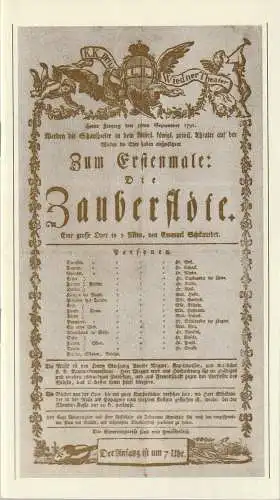Oper der Stadt Köln, Michael Hampe, Irmgard Scharberth: Programmheft Wolfgang Amadeus Mozart DIE ZAUBERFLÖTE. 