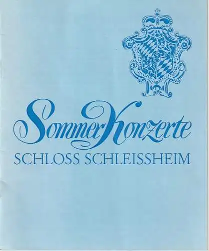 Peter Clemente, Bayerische Konzertdirektion: Programmheft SOMMERKONZERTE SCHLOSS SCHLEISSHEIM 1971. 