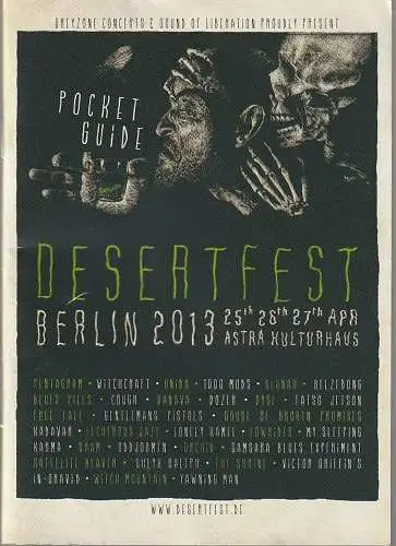 Desertfest Berlin Team / Crew: Programmheft DESERTFEST BERLIN 2013. 