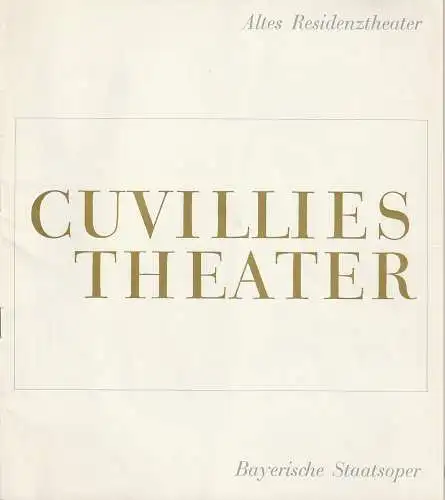 Bayerische Staatsoper Cuvilliestheater, Günther Rennert, Horst Goerges, Herbert List, Johannes Dreher: Programmheft BALLETT KONZERTSTÜCK / DAS TELEFON / PIERROT LUNAIRE / POLYMORPHIA  7. Januar.. 