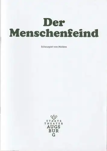 Staatstheater Augsburg, Andre Bücker, Sabeth Braun: Programmheft Moliere DER MENSCHENFEIND Premiere 1. Dezember 2023 Spielzeit 2023 / 24 Nr. 7. 