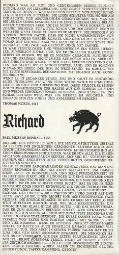 Deutsches Theater und Kammerspiele Berlin DDR, Hanns Anselm Perten, Werner Heinitz, Heinz Rohloff: Programmheft Shakespeare / Wekwerth LEBEN UND TOD KÖNIG RICHARD DES DRITTEN 1974. 