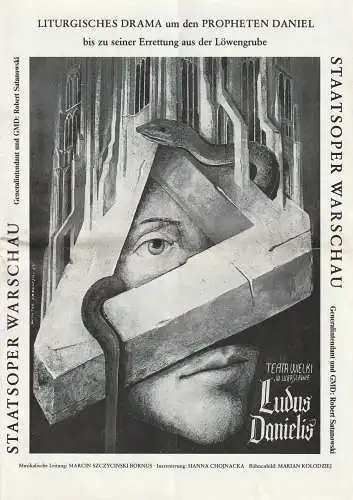 Staatsoper Warschau, Robert Satanowski, Teatr Wielki w Warszawie, Konzertdirektion Landgraf: Programmheft LUDUS DANIELIS ( Spiel um Daniel ) Spielzeit 1986 / 87. 