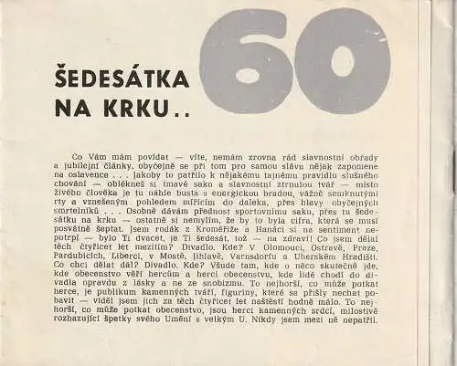 ve Slováckém divadle v uherskem hradisti: Programmheft William Shakespeare KRAL LEAR Premiere 15. prosince 1962. 