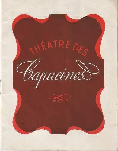 Theatre des Capucines: Programmheft Marc-Gilbert Sauvageon 13 A TABLE. 