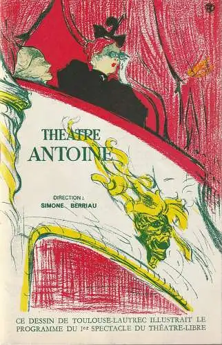 Theatre Antoine, Simone Berriau: Programmheft Marcel Achard L´IDIOTE Fevrier 1962. 