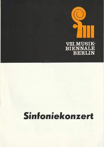Verband der Komponisten und Musikwissenschaftler der DDR, Michael Dasche: Programmheft BERLINER SINFONIE-ORCHESTER SINFONIEKONZERT  22. Februar 1981 Komische Oper VIII. Musik-Biennale Berlin. 