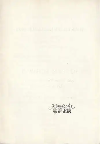 Komische Oper Berlin: Programmheft Ludwig van Beethoven VIOLONCELLO-SONATEN JOSEPH SCHWAB 21. + 28. Februar 1970 Spielzeit 1969 / 70  Beethoven Jahr 1970. 