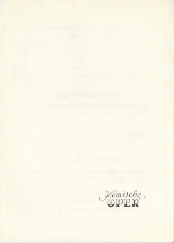 Komische Oper Berlin: Programmheft KAMMERMUSIK IM GESPRÄCH XIX  8. Mai 1971 Foyer Komische Oper  Spielzeit 1970 / 71. 