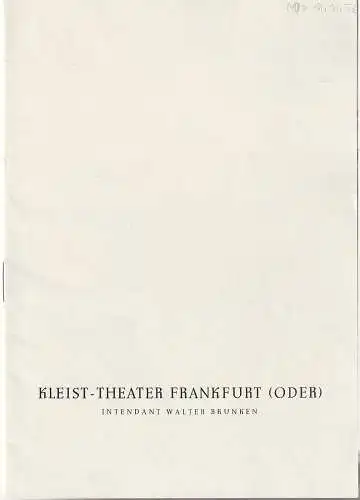 Kleist-Theater Frankfurt Oder, Walter Brunken: Programmheft Boris Lawrenjow DIE BRESCHE Premiere 7. November 1957 Spielzeit 1957 / 58 Heft 6. 