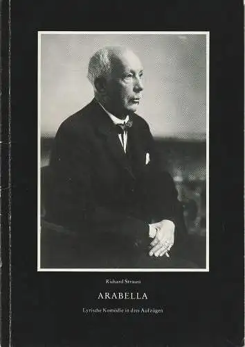 Bayerische Staatsoper München, Wolfgang Sawallisch, Edgar Baitzel, Stephan Kohler, Irmelin Bürger, Krista Thiele: Programmheft Richard Strauss ARABELLA Wiederaufnahme 25. Dezember 1983 Nationaltheater. 