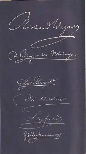 Bühnen der Stadt Köln, Claus Helmut Drese, Michael Hampe, Hanno Lunin, Jürgen Fabritzius: Programmheft Richard Wagner DER RING DES NIBELUNGEN   DIE WALKÜRE 19. November 1977. 