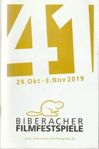 Biberacher Filmfestspiele, Reinhard Brockof, Stefan Hommrich: Programmheft 41. BIBERACHER FILMFESTSPIELE 29. Okt - 3. Nov 2019. 