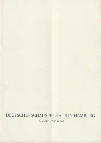 Deutsches Schauspielhaus in Hamburg, Gustaf Gründgens, Günther Penzoldt: Programmheft Jean Anouilh DIE KLEINE FRAU MOLIERE 11. Mai 1960 Spielzeit 1959 / 60. 