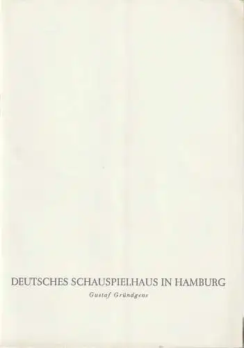 Deutsches Schauspielhaus in Hamburg, Gustaf Gründgens, Günther Penzoldt: Programmheft Georg Kaiser DAVID UND GOLIATH 9. September 1959 Spielzeit 1959 / 60 Heft 2. 